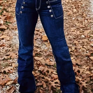Women's Blue Stretch Flare Jeans