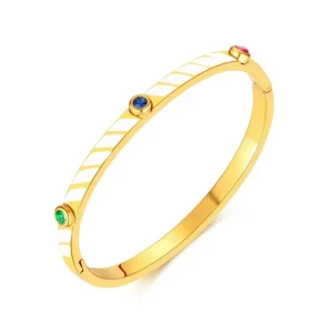 Fashion Zirconia Inlaid Steel Bracelet