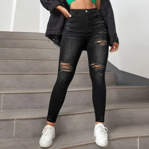 Trendy Ripped Skinny Denim Jeans