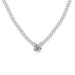 Elegant 925 Silver Cuban Necklace