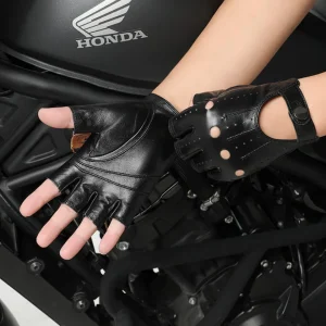 Genuine Leather Fingerless Sport Gloves